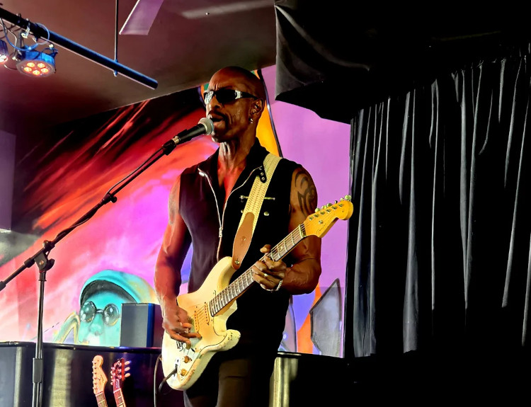 Dennis Jones performing on stage
